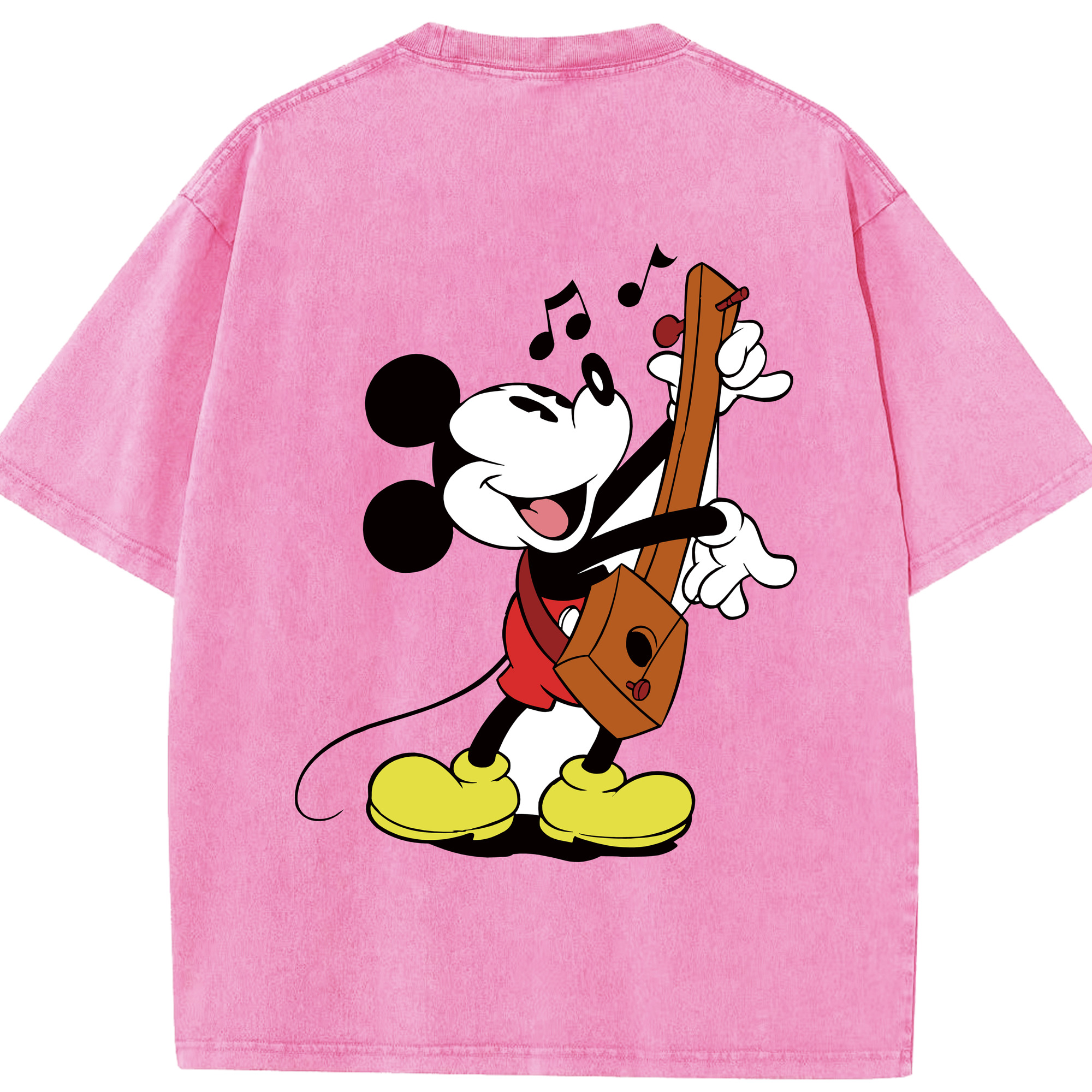 （画像用） ミッキーマウス Mickey Mouse 綿100% ヴィンテージ風 半袖Tシャツ（背面プリント）